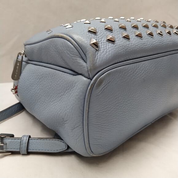 Michael Kors Blue Leather Studded Zipper Closure Top Handle Backpack main image 15